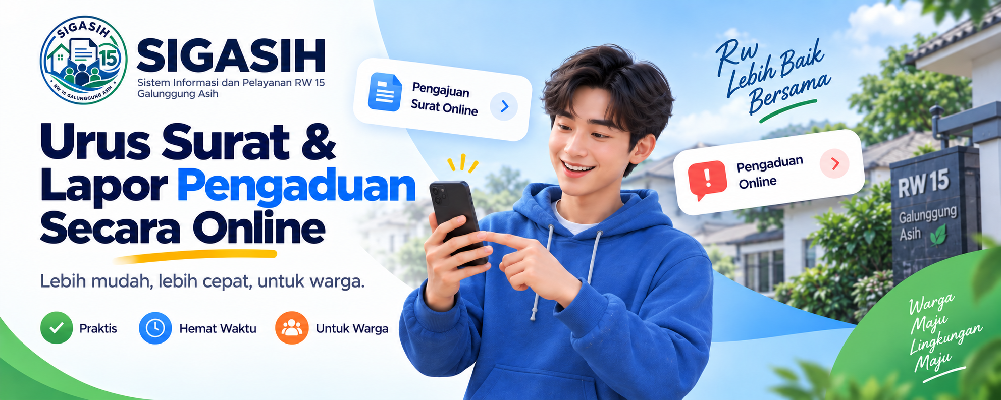 Poster Layanan SIGASIH RW 15 Galunggung Asih